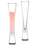 karadrova 2x145ml Champagne Flutes, Prosecco Glasses, Handmade, Clear Crystal Champagne Liqueur Glasses, Prosecco Flute for Wedding Anniversary