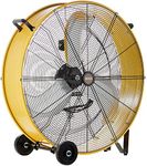 HiCFM 13000 CFM 30 inch Heavy Duty High Velocity Barrel Floor Drum Fan With Powerful 1/3HP Motor, 9ft Cord, 5in Solid Wheels for Workshop, Garage, Commercial or Industrial rooms - UL Safety Listed