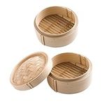 MAGICLULU Bamboo Steamer Basket 3pcs 8 Cookware Food Bamboo Basket Steamer Lotus Leaf Rice Steamers Bamboo Steamer Tool Vegetable