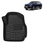Kingsway Accessories Premium 4.5D Car Floor Mats Only Compatible with Kia Seltos (Year 2026 Onwards) All Model, Set 3 Pcs, 100% Waterproof Tray Shape PVC Foot Mats | Black | 1 Year Warranty