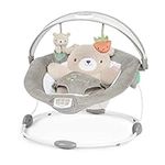 Ingenuity InLighten Baby Bouncer Seat with Light Up Toy Bar and Bunny Tummy Time Pillow Mat - Nate, Newborn and up