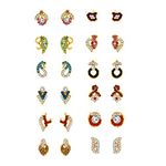 Sukkhi Exclusive Gold Plated Austrian Diamond Pair of 12 Earring Combo for Women (SKR70476), multicolor, free size