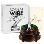 Leaves and Soul Tree Training Wire Kit - 5 Rolls (160ft) Aluminum Alloy Bonsai Plant Training Wire + Wire Cutter + Canvas Storage Bag - Bonsai Accessories for Beginners & Professionals