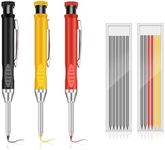 5 Pcs Set Work Pencils for Builders, Metal Carpenter Pencils with Sharpeners and Tracer Refills, Construction Joinery Tools Pro Deep Hole Marking Pencils