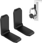 KIWIFOTOS Adhesive Desk Headphone Hanger, PC Gaming Headset Holder Stand, Foldable Headphones Hook Mount Under Desk-Pack of 2