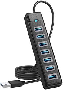 7-Port USB 3.0 Hub with 3.3FT Long Cable, ORICO Ultra-Slim Data USB Splitter, 5Gbps Data Transfer for Laptop, PC, MacBook, Mac Pro, Mac Mini, iMac, XPS, Xbox, Flash Drive and More USB Devices