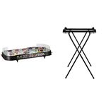 Stiga Tabletop Ice Hockey Game Play Off 21 Sweden-Canada,Black/White,96 x 50 cm & Foldable Game Stand for Ice Hockey and Football Games, Black