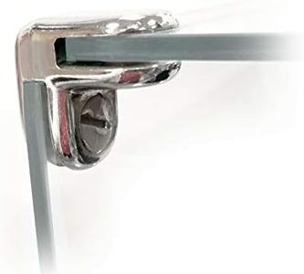 2 Way Corner Metal Sneeze Guard Holder, Plexiglass Connectors for Acrylic Sheets & Particle Barrier Panels up to 3/16" Thick Glass, Chrome, 25 Pack