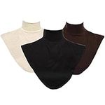 kilofly 3pc Women's Faux Turtleneck Half Top Mock Blouse Dickey Collar Value Set