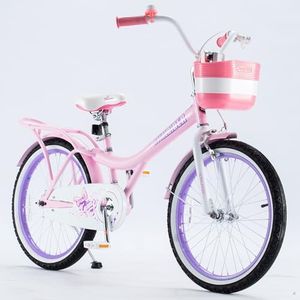 RoyalBaby Princess Girl Children's Bicycle Outdoor Ride-On Bike with Kickstand, Adjustable Seat, and Basket, 20 Inch, Jenny Light Pink