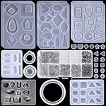 Resin Molds for Jewelry, Paxcoo 678pcs Earring Making Kit with 28pcs Earring Epoxy Molds and 650pcs Earring Hooks, Jump Rings for Resin Jewelry, Pendants, Resin Crafts, DIY Earring