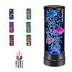 Bubble Fish Lamp, Bubble Lamp, 12 inch USB Lava Lamp with Remote Control, Aquarium Night Lights, Color Changing LED Mood Light for Home Decoration, Office Relax, Giving Gifts (Battery not Included)