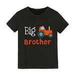 Koijhnb Toddler Baby Boys Big Brother Little Brother Matching T-Shirt Truck Graphics tees Tops Summer Short Sleeve (Big Brother Black, 18-24 Months)