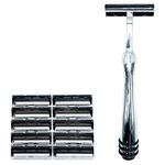 All Metal Trac 2 (Trac II) Compatible Razor and 10 Personna Twin Blade Cartriges