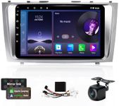 DVRMEDIA 4+64G Car Stereo for Toyota Camry 2007-2011 with Carplay Android Auto and Canbus Harness, 9 Inch Touch Screen Car Radio with Bluetooth Mirror Link GPS FM/RDS Radio with Backup Camera