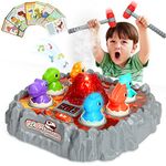 Yerloa Whack A Mole Game for Toddlers, Interactive Dinosaur Toys for Kids 3-5 Boys/Girls with Sound and Light, Spray Volcano Toy for 3 4 5 6 7 Year Old, Whack A Dinosaur Game with 2 Soft Hammer