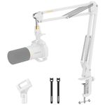 Maono AU-BA20 Microphone Stand with Suspension Boom Scissor Arm White
