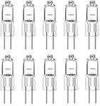 Bonlux 10-Pack G4 Halogen Light Bulbs Dimmable, G4 10W 12V 2 Pin Clear Capsule Lamp Bulb T3 JC Type Bi-Pin Base Replacement Warm White 2800K for Landscape Under Cabinet Puck Light Cooker Lighting ﻿