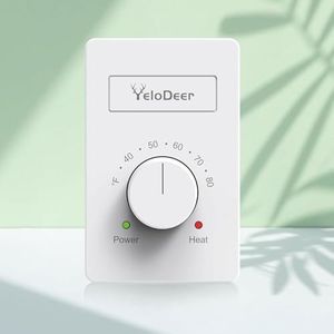 2 Pcs YeloDeer Dual Voltage (110V-265V) 4-Wire Manual Electric Baseboard Heater Thermostat for Home