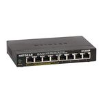 NETGEAR 8-Port Gigabit Ethernet Unmanaged PoE Switch (GS308P) - with 4 x PoE @ 55W, Desktop, Sturdy Metal Fanless Housing