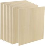 MUKCHAP 10 PCS 254 x 254 x 6mm Square Basswood Plywood Sheets, 10 x 10 x 0.2 Inch Unfinished Wood Sheets, Wooden Plywood Board Panels for DIY Crafts