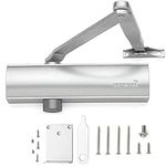 Sexy and Solid Heavy Duty Automatic Door Closer - Commercial Grade Hydraulic Operated - for Residential/Commercial Use Model DI 200S with Parallel ARM Bracket (Silver)