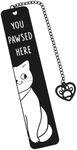 Cat Bookmark for Book Lovers Gifts for Women Men Bestie Friend Funny Cat Lover Christmas Birthday Gifts for Her Him Bookish Book Markers for Readings Cute Book Accessories Bookmarks with Black Tassel