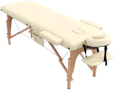 civama Massage Table Massage Bed Portable, 29 LBs Light Weight Foldable Tattoo Facial Care Spa Lash Bed Aluminum Frame with Accessories Carrying Bag, Beige