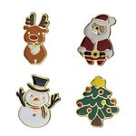 FURE Christmas Enamel Pins - Set of 4 (Multi Colour) for Men & Women