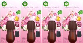 Air Wick Essential Mist Refill, Peony and Jasmine, Pack 4 x 20ml, Natural Essential Oils, Last up to 180 days, Air freshener