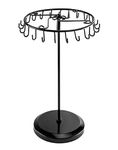 QWORK Spinning Jewelry Tree Display Stand, Jewelry Organizer with 23 Hooks, Black