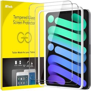 JETech Screen Protector for iPad mini (A17 Pro, 2024 Model, 7th Generation) / mini 6 (2021 Model, 6th Generation) with Easy Installation Frame, Tempered Glass Film, HD Clear, 2-Pack