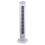 Igenix DF0035T Oscillating Tower Fan with 7.5 Hour Timer and Remote Control, 3 Speed Settings High, Medium & Low, Quiet Operation, Plastic, 45 W, White