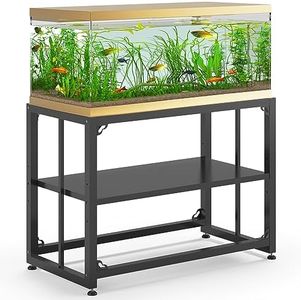 TOCRETOARE Fish Tank Stand 40 Gallon, Metal Aquarium Stand 36.5" L x 18.5" W*29.5”H, Double-Layer Storage Design, Suitable for Home and Office Use, 660LBS Capacity, Black (Tank not Included)