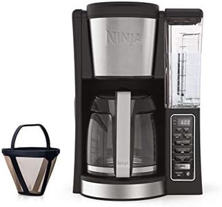 Ninja 12-Cup Programmable Coffee Maker with Classic and Rich Brews, 60 oz. Water Reservoir, and Thermal Flavor Extraction (CE201), Black/Stainless Steel, Medium