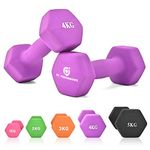 PP PERFORMANCE Neoprene Dumbbell Hand Weights for Women Men Arm Pilates Dumbbell Set 4 KG x 2