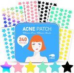 LitBear Acne Patch Pimple Patch, 6 Colors 240 Dots Star Pimple Patches with Tea Tree Oil & Centella Oil, Hydrocolloid Acne Pimple Patches for Face Cute Zit Patches Pimple Stickers Acne Dots
