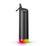 Hidrate Spark Steel Smart Water Bottle - Tracks Water Intake & Glows To Remind You To Stay Hydrated, Straw, 21Oz, Black (Stainless Steel, Pack Of 1 Bottle), 21 fluid_ounces