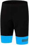 BASADINA Kids Padded Bike Shorts Girls Cycling Biking Pants 3D Padding Bike Shorts for Boys, Black Blue, 7-8