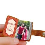 Flashing Click customized Leather Keychain with mini Photo Book - Ideal Anniversary, Birthday, Couples, Families & Special Moments with 12-24 Photos