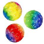 SUNOWE Space Ball, Super High Bouncing Space Ball, Pop Bouncing Ball, Rubber Bounce Ball Sensory Ball Improve Hand-Eye Coordination, Moon Balls, Halloween for Boys Girls (C-3PCS)