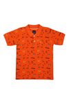 ALLEN SOLLY Junior Kids Apparel Floral Regular Polo (ABTS31901827_Orange 7 8 Years)