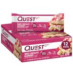 Quest Nutrition Protein Bar, White Chocolate Raspberry, 20g Protein, 2.12oz Bar, 12 Count