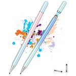 Stylus Pens for Touch Screens(2 Pcs), High Sensitivity 2-in-1 Magnetic Disc Stylus Pen for iPad Compatible with All Capacitive Touch Screens