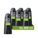 Dove Men+Care Fresh Clean 2 in 1 Shampoo and Conditioner cleansing shampoo with caffeine and menthol for deeply cleansed, revitalised hair 6x 400 ml