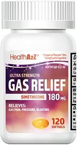 HealthA2Z® Gas Relief Simethicone 180mg | Ultra Strength | Relieves from Stomach Discomfort and Gas | Anti Flatulence | Relieves Gas Fast (120 Count (Pack of 1))