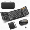 Foldable Keyboard and Mouse with Storage Bag, 2.4G+BT5.0 x 2 for Laptop