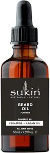 Sukin Menâ€™s Beard Oil 50mL, Fights Flakes, Reduces Itch & Hydrates with Ceramide, Almond, Argan & Jojoba Oils, Australian Made & Owned, Vegan, Cruelty-Free