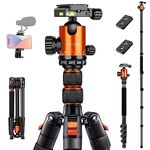 JOILCAN 81ââ‚¬Â Tripod, Aluminum Camera Tripod for DSLR, Compact Tripod Monopod 360Ã‚° Panorama Ball Head with 2 Quick Release Plates, 16.5ââ‚¬Â When Folded, 25 lbs Loads -Orange