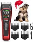 Grimgrow Dog Clippers Pet Shaver for Heavy Thick Coats, Low Noise Cat Grooming Kit Rechargeble Dog Hair Clipper, 2-Speed Cordless Pet Hair Trimmer for Medium and Large Animals